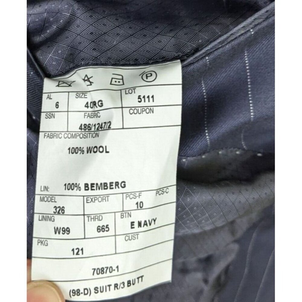 STAFFORD EXECUTIVE - MEN'S BLUE PINSTRIPE BLAZER JACKET SPORT COAT - SIZE 40R - Picture 10 of 12